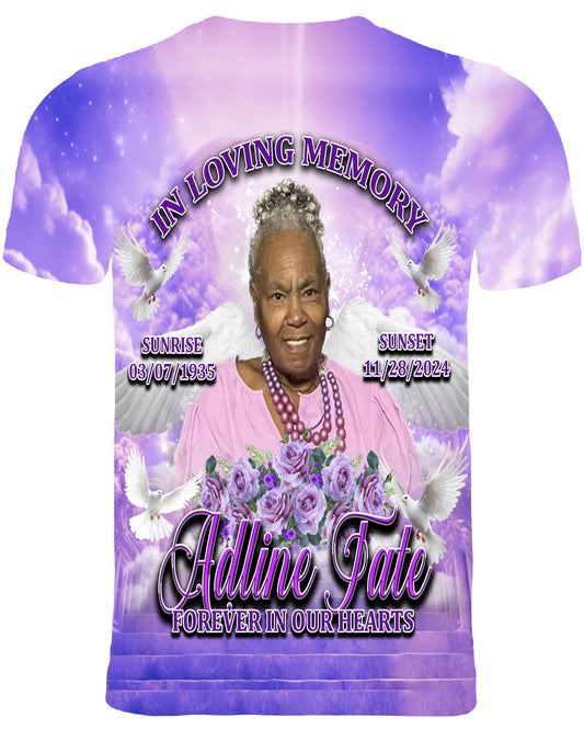 3d All Over Print Memorial T-Shirt (Adline Tate)