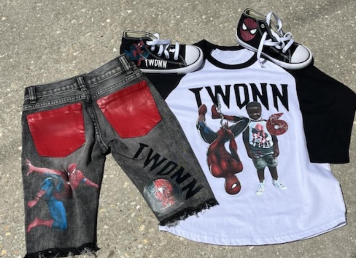 Distressed Denim Short Set
