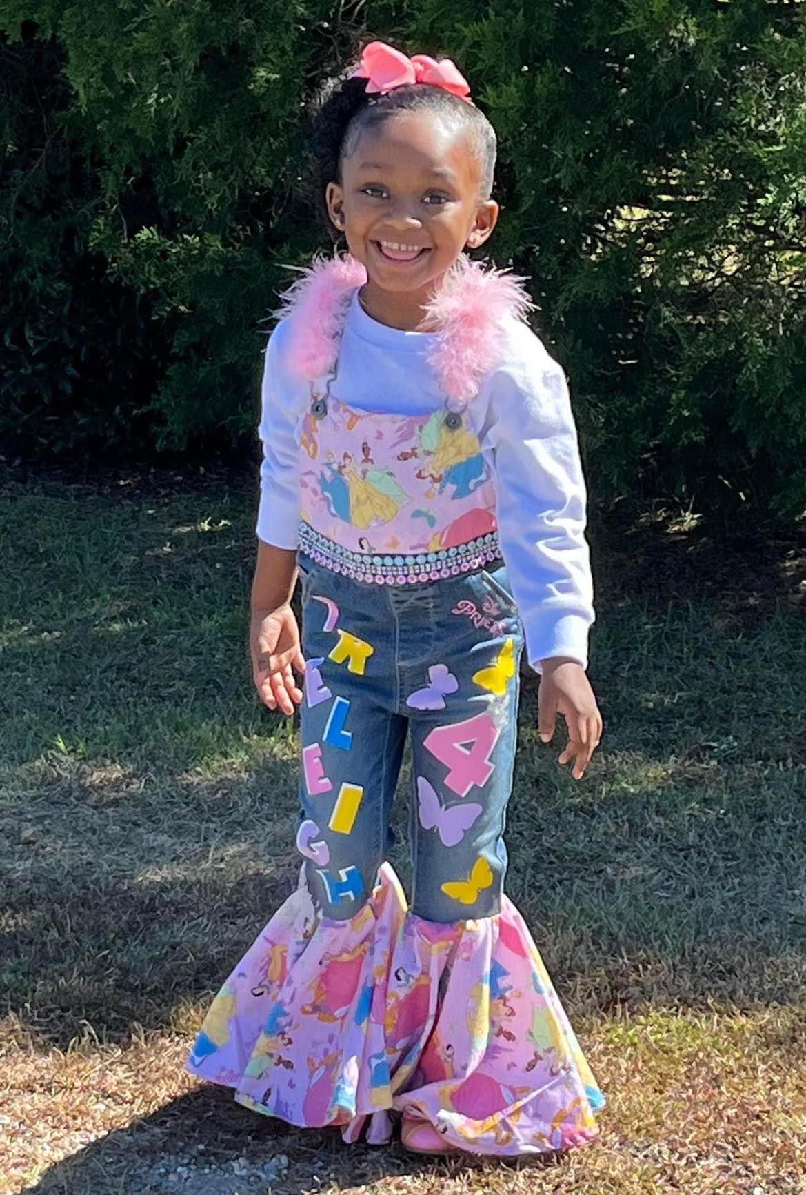 Custom Denim Overall Ruffle Set