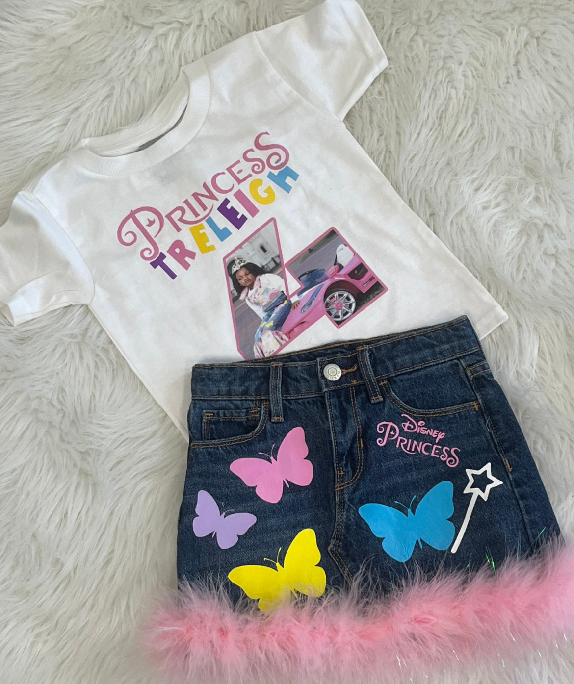 Distressed Denim Skirt Set