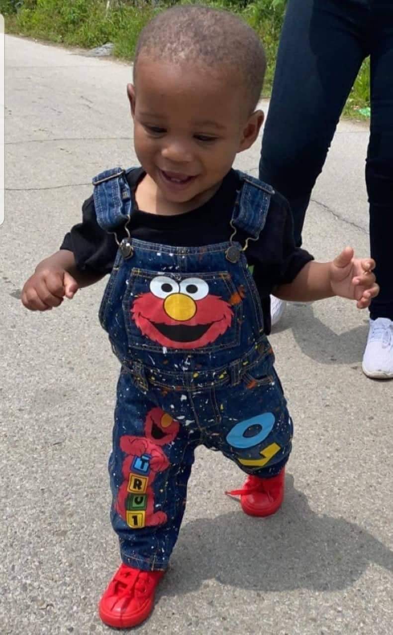 Custom Distressed Denim Overall Set