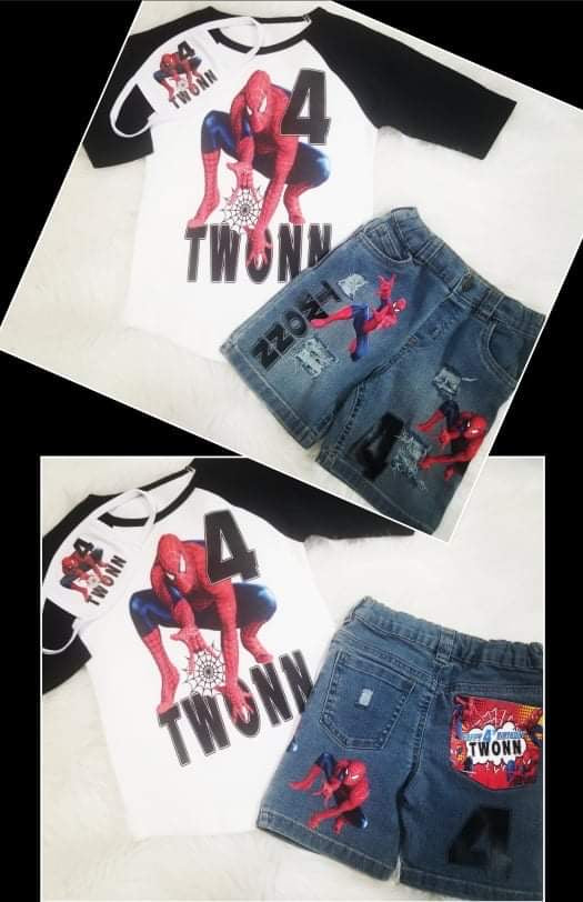 Distressed Denim Short Set