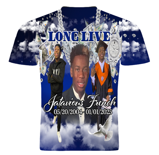 Custom Memorial 3D T-Shirt (Ja'Tavious French)