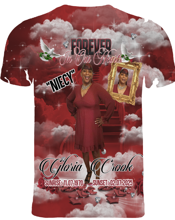 Custom Memorial 3D T-Shirt (Gloria Crook)