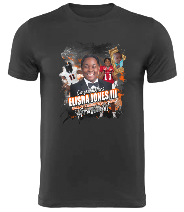 (Elisha Jones III) Graduation Center Print T-Shirt