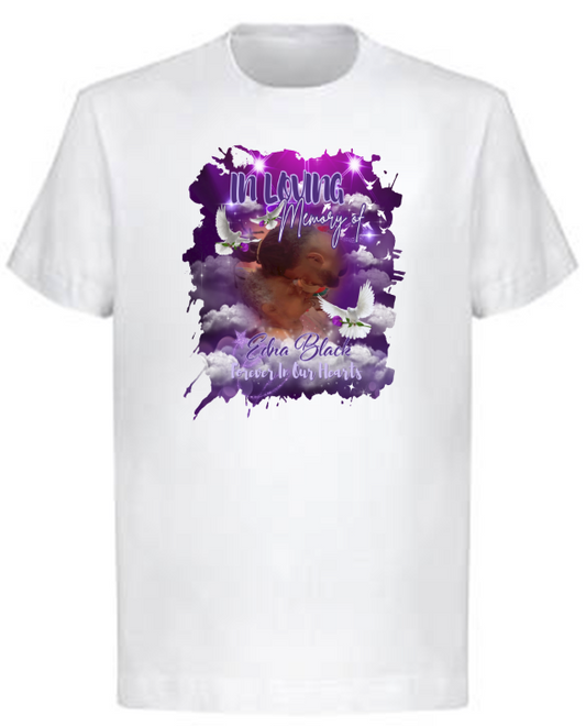 Custom Memorial Center Print T-Shirt (Edna Black)