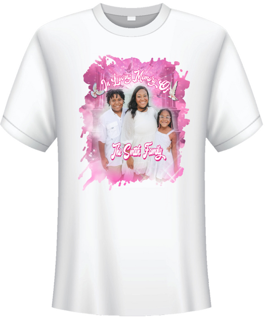 Custom Memorial Center Print T-Shirt (The Smith Family)