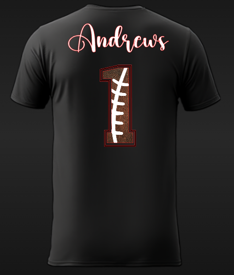 Football Mom T-Shirt Add to the Back of My T-Shirt Print (1 Week Turn-Around Time)