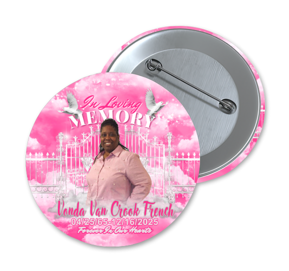 Memorial Button (Vonda Van Crook French)