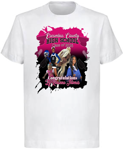 (Zy’Rihanna Thomas) Graduation Center Print T-Shirt