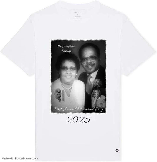 Custom Memorial Center Print T-Shirt (Anderson Family)