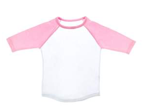 Light Pink & White Adult Baseball T-Shirt