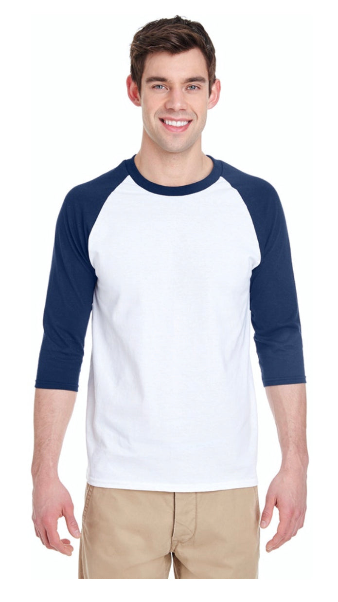 Navy & White Adult Baseball T-Shirt