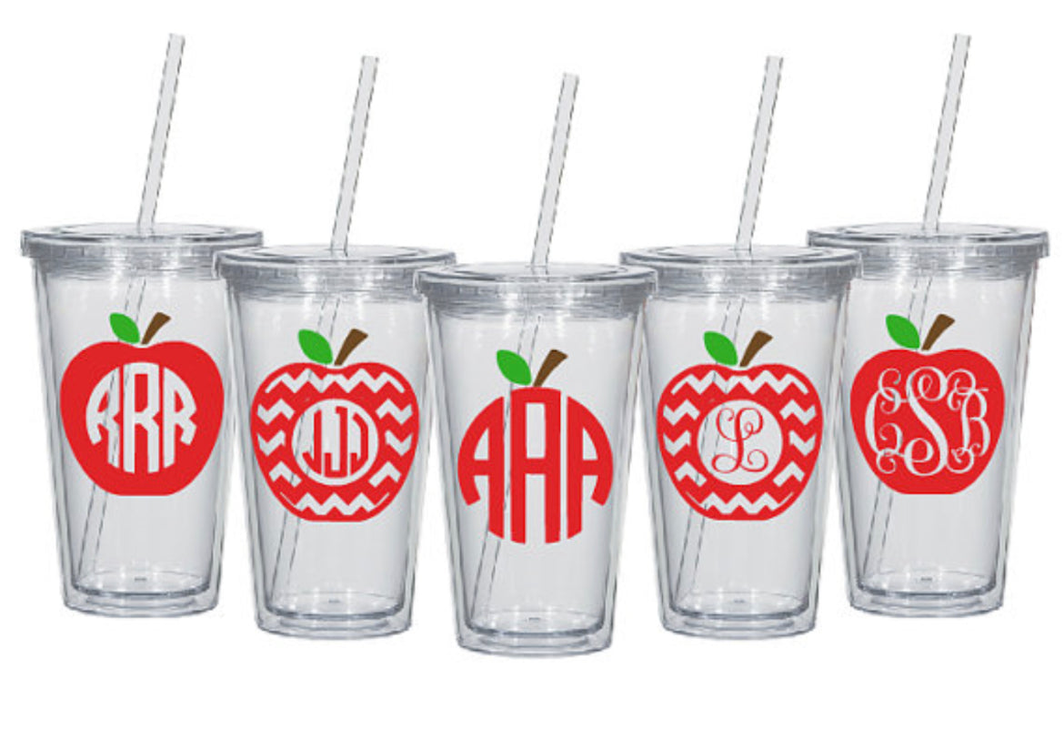 16oz Clear Plastic Cup w/ Straw