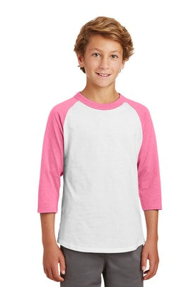 Bright Pink & White Youth Baseball T-Shirt