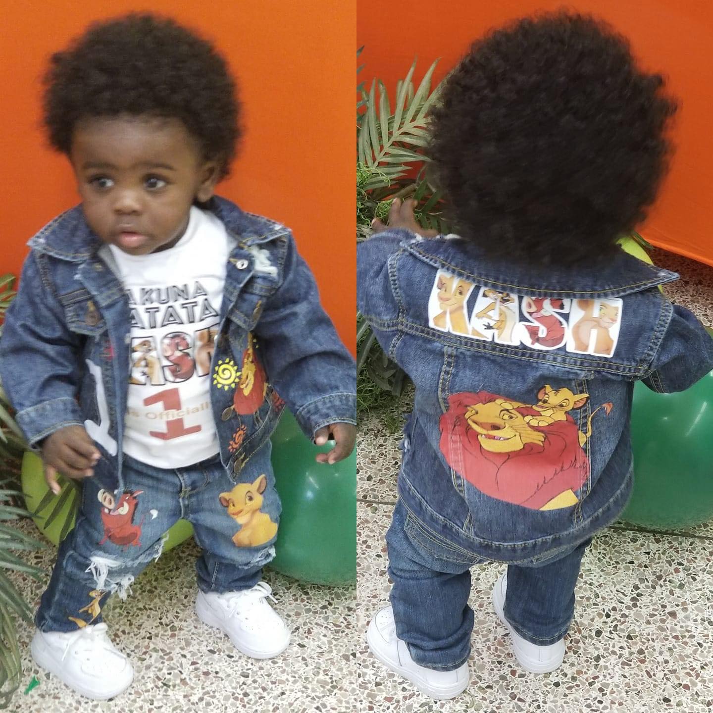 Custom Distressed Denim Jacket Set