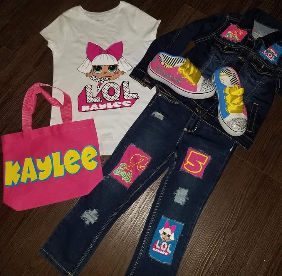 Custom Distressed Denim Jacket Set