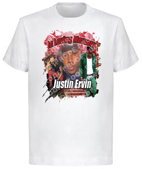 Justin Ervin Center Print Memorial T-Shirt