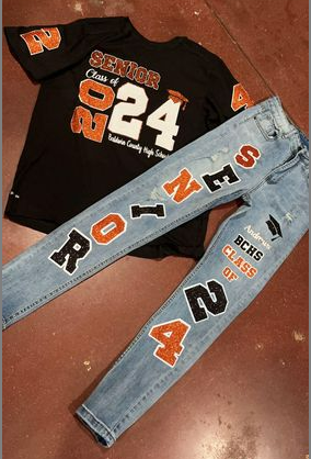 Custom T-Shirt w/ Custom Denim Pants (Graduation)