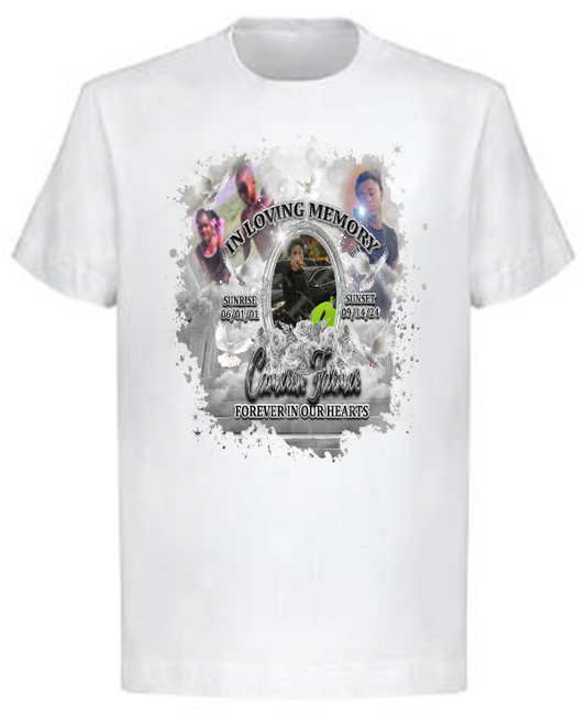 Cameron Farmer Center Print Memorial T-Shirt