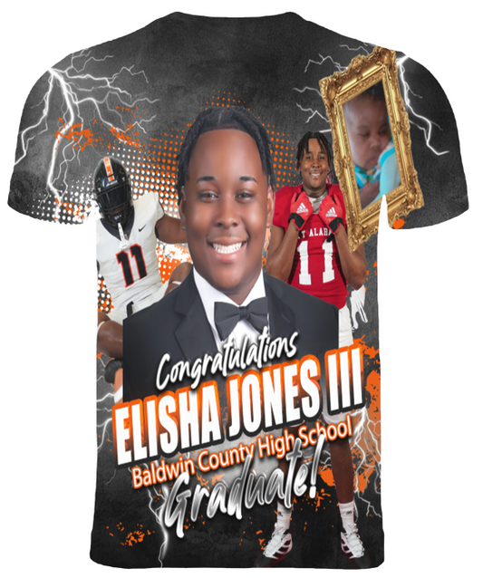 (Elisha Jones III) Graduation 3D T-Shirt