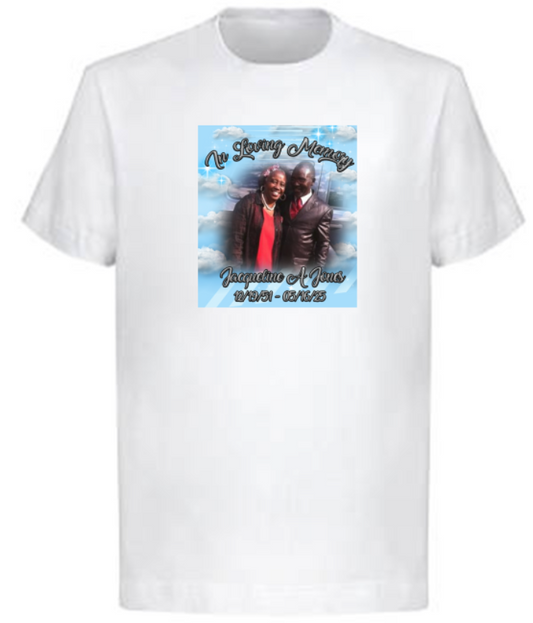Custom Memorial Center Print T-Shirt (Jacqueline A Jones)