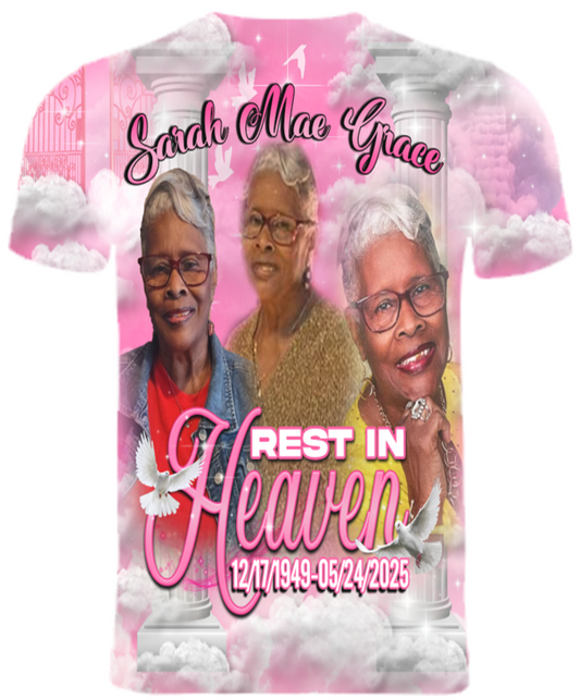 Custom Memorial 3D T-Shirt (Sarah Grace)