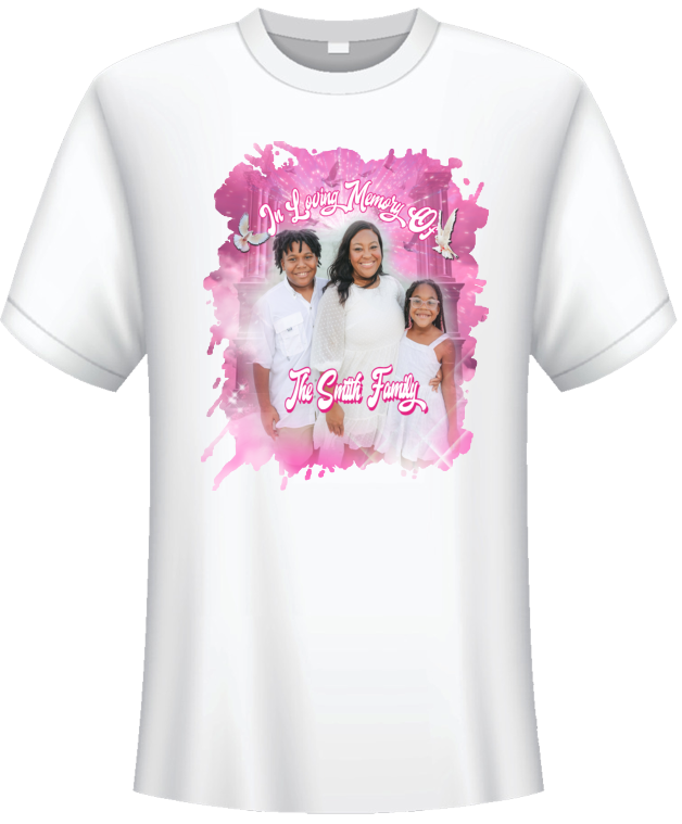Custom Memorial Center Print T-Shirt (The Smith Family)