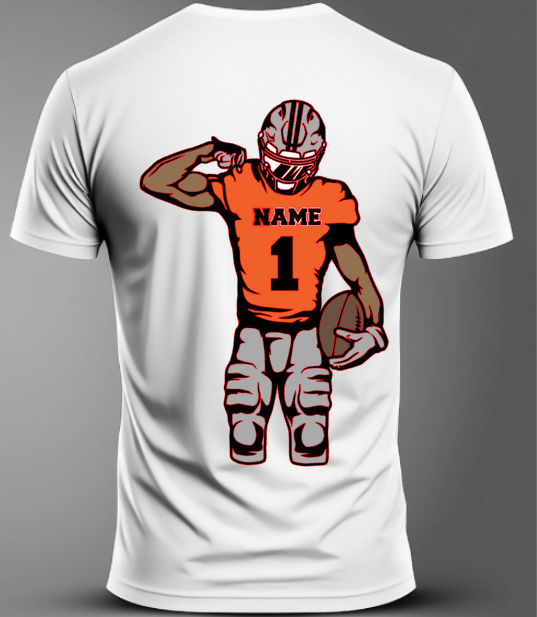 Football Mom T-Shirt Add to the Back of My T-Shirt Print (1 Week Turn-Around Time)