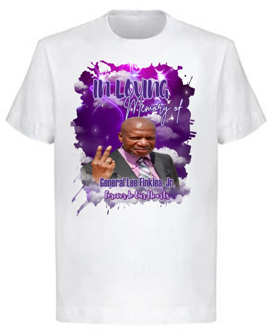 Custom Memorial Center Print T-Shirt (General Lee Finklea, Jr.)