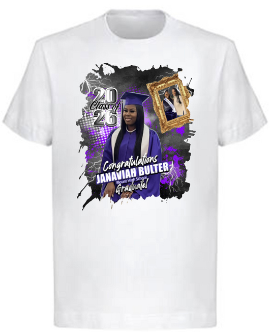 (Janaviah Bulter) Graduation Center Print T-Shirt