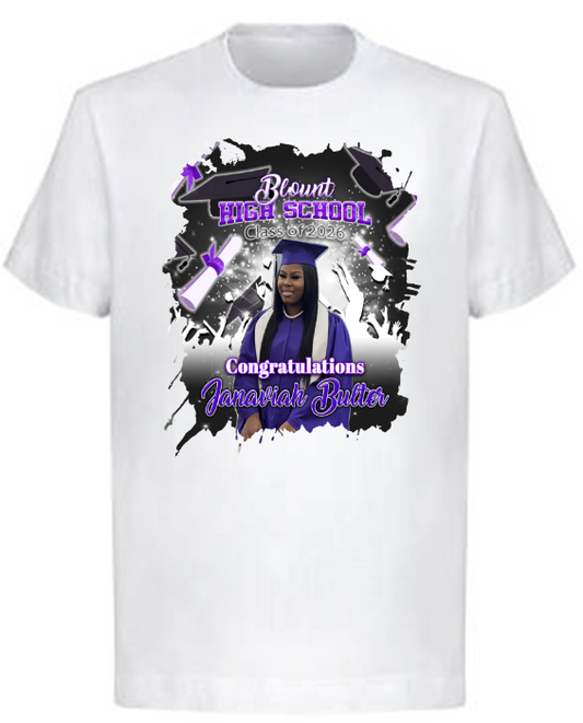 (Janaviah Bulter) Graduation Center Print T-Shirt