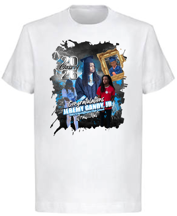 (Jeremy Gandy, Jr.) Graduation Center Print T-Shirt