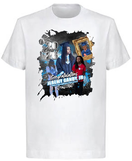 (Jeremy Gandy, Jr.) Graduation Center Print T-Shirt