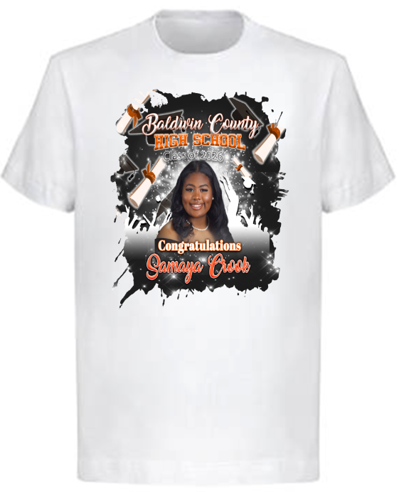 (Samaya Crook) Graduation Center Print T-Shirt