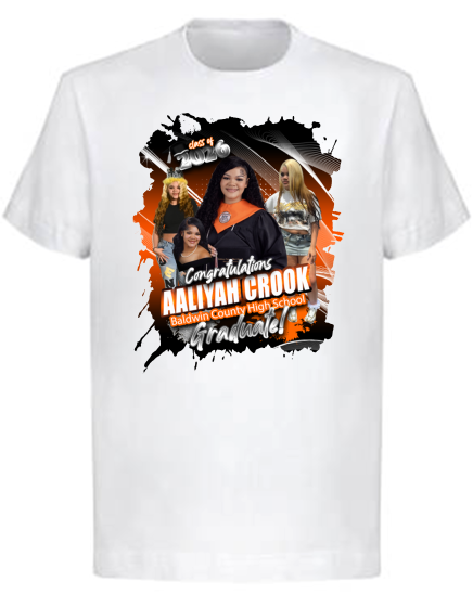 (Aaliyah Crook) Graduation Center Print T-Shirt