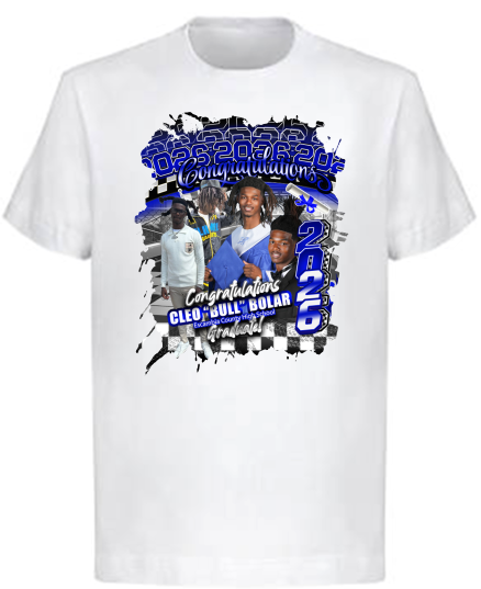 (Cleo "Bull" Bolar) Graduation Center Print T-Shirt