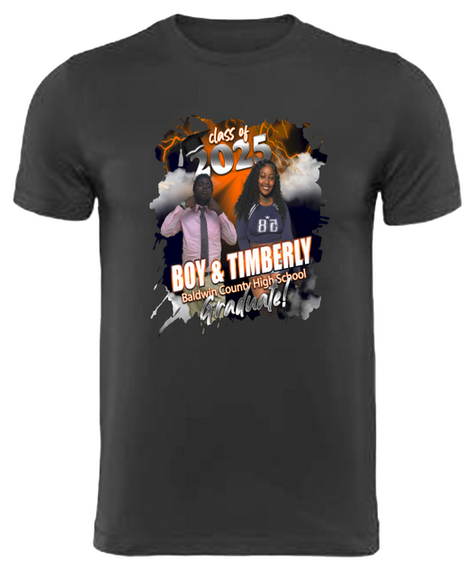 (Boy & Timberly) Graduation Center Print T-Shirt