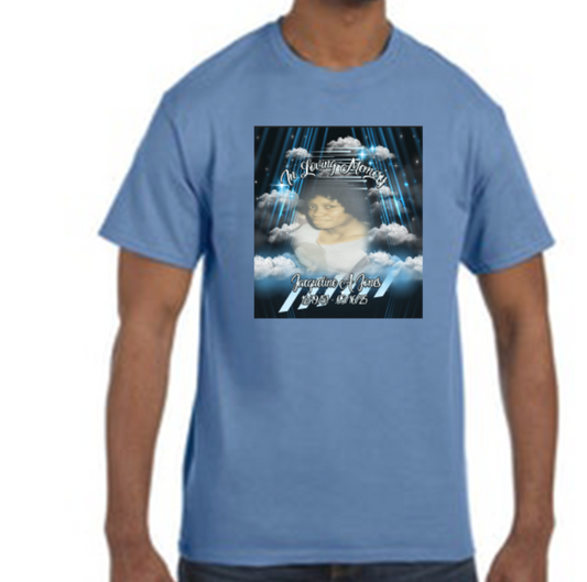 Custom Memorial Center Print T-Shirt (Jacqueline A Jones)