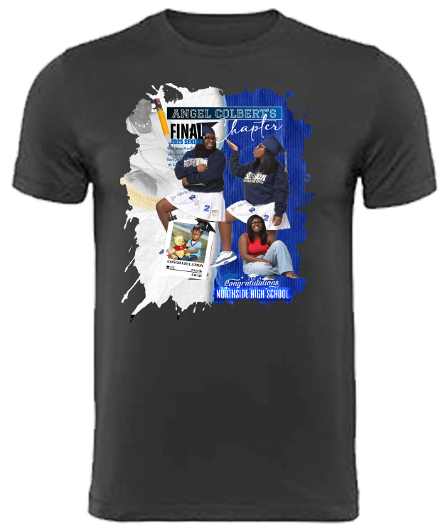 (Angel Colbert) Graduation Center Print T-Shirt