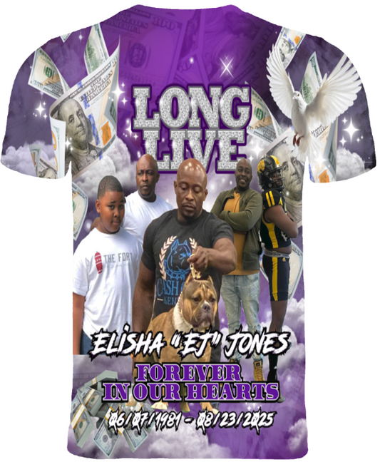 Custom Memorial 3D T-Shirt (Elisha "EJ" Jones)