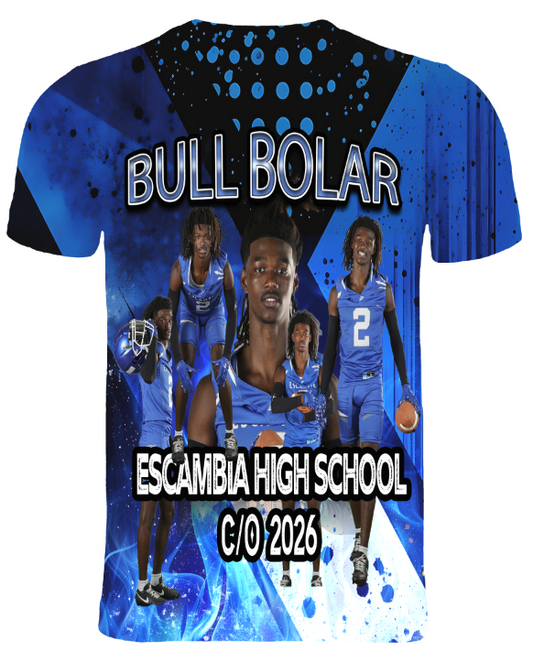 3d All Over Print Football T-Shirt (Bull)