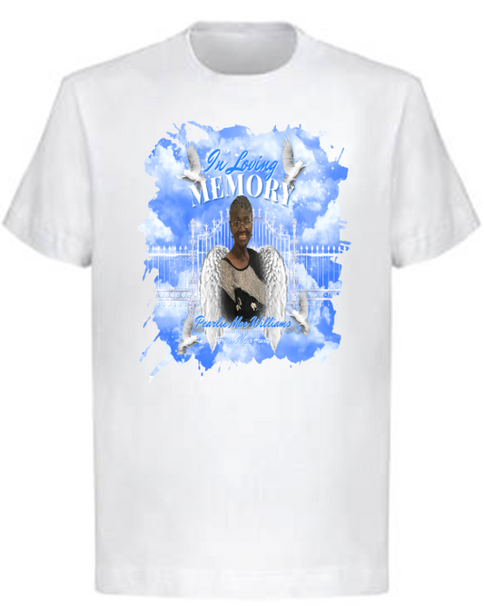 Custom Memorial Center Print T-Shirt (Pearlie Mae Williams)