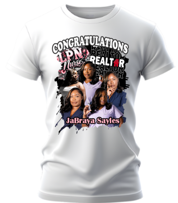 (JaBraya Sayles) Graduation Center Print T-Shirt *Deadline for Ordering 07/25/2026*