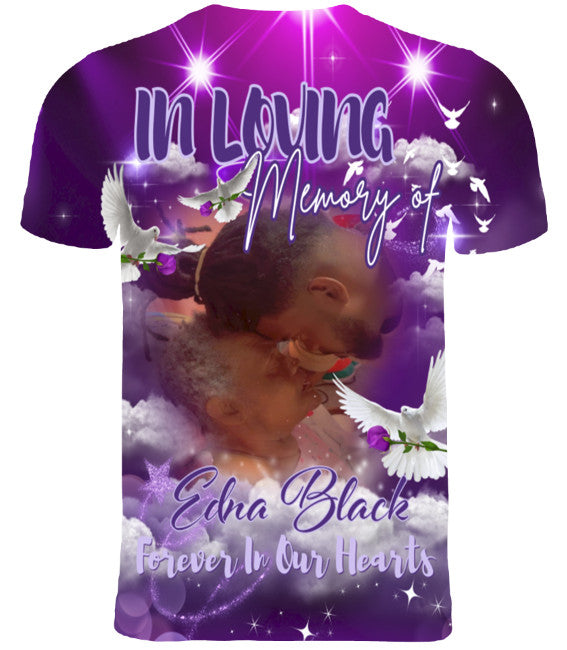 Custom Memorial 3D T-Shirt (Edna Black)
