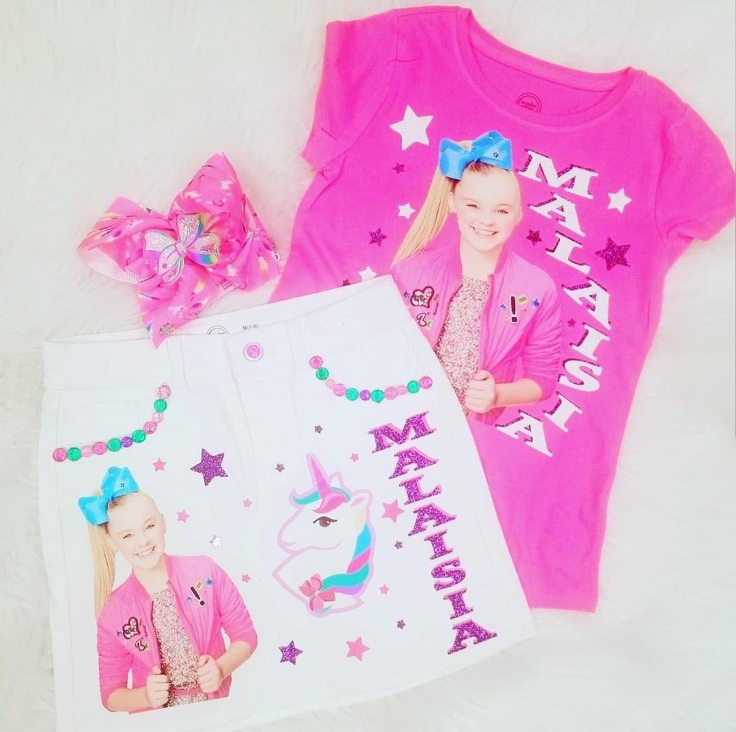 Distressed Denim Skirt Set