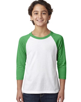 Kelly Green & White Youth Baseball T-Shirt
